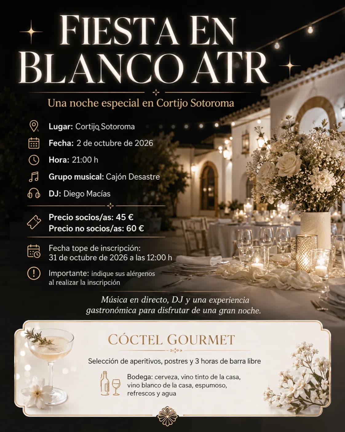 Cartel de Fiesta en Blanco ATR