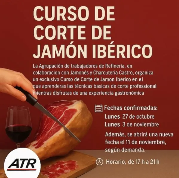 Cartel de Curso de corte de jamón ibérico